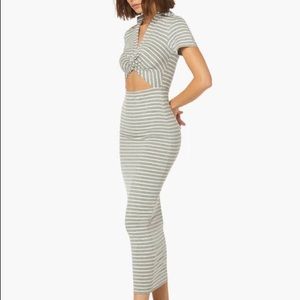 Favorite Daughter grey and white twist stripe maxi size xs